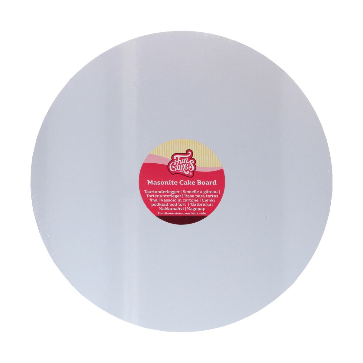 Funcakes - Masonite Extrastarkes Tortenbrett Rund - Weiss - Div. Grössen